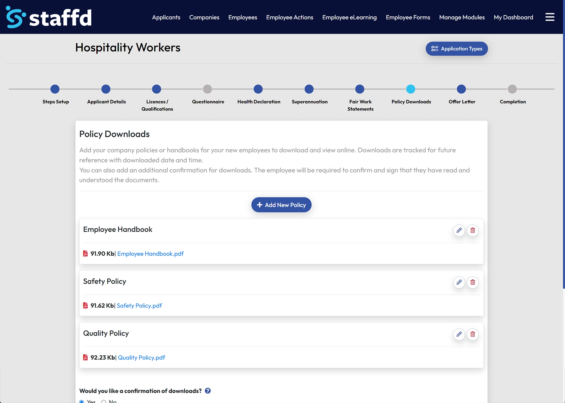 Policy Downloads